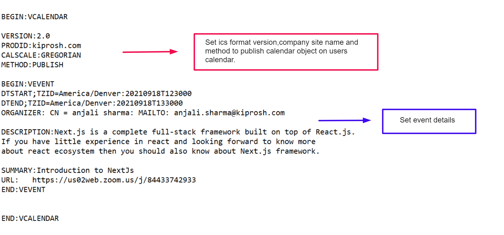 Invite Email With Add To Calendar Link Using C 